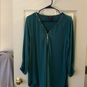 Green three quarter length blouse
